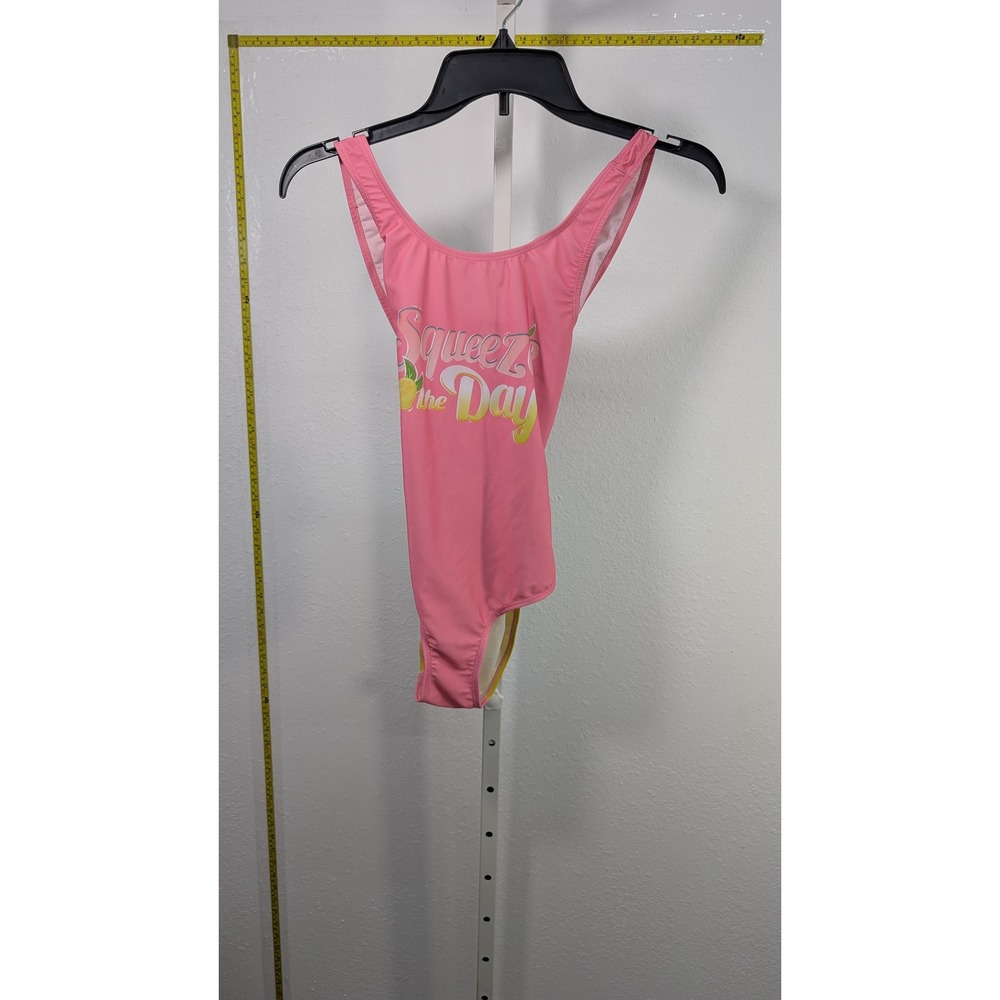 Banana Boat Girls Pink Yellow Squeeze the Day One Piece Swimsuit Size 10/12